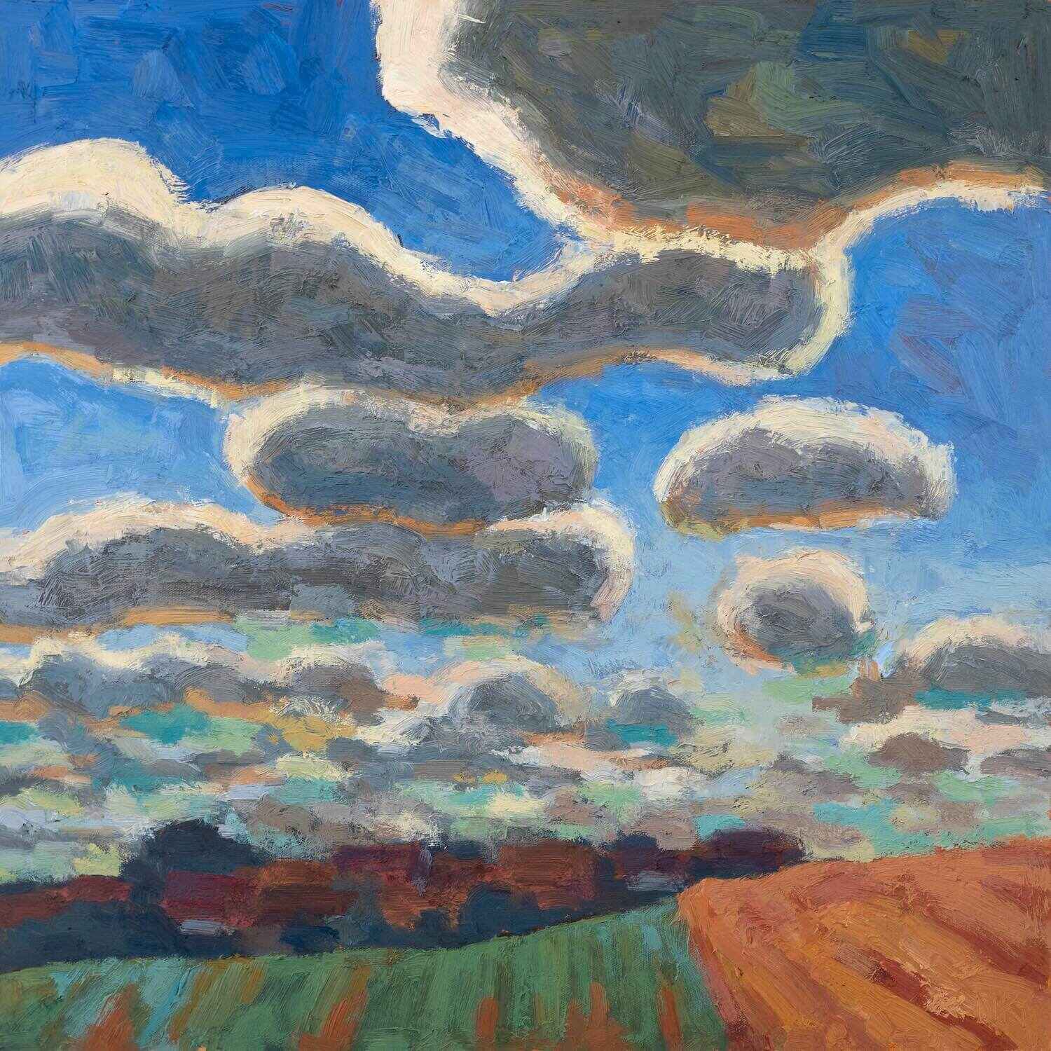 clouds, 60x60cm, oil