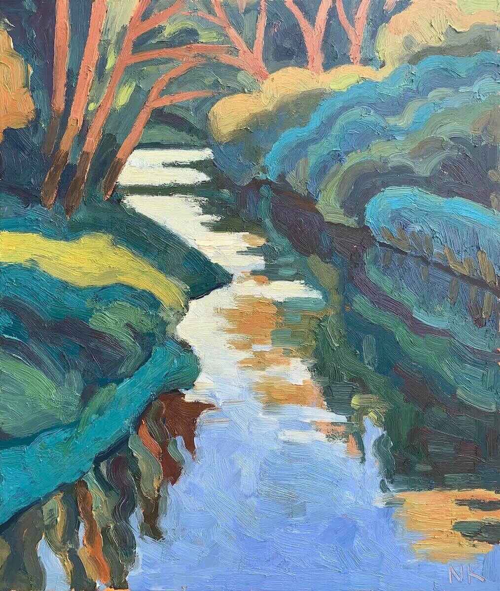 view over river, 60x50cm, oil