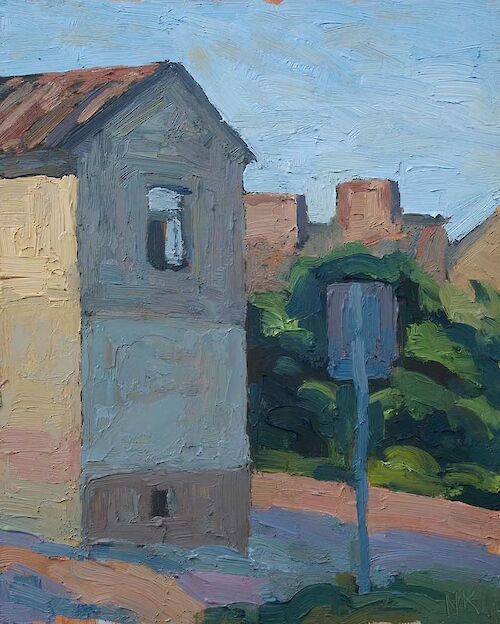 House in Lomza, 30x24cm, oil