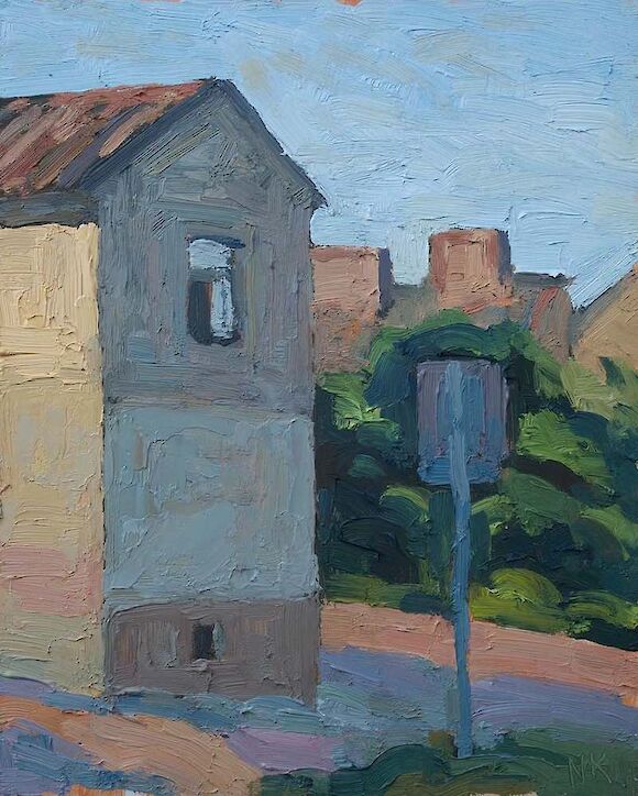 House in Lomza, 30x24cm, oil