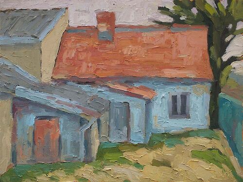 Lomza, altes Haus, 30x40cm, Öl