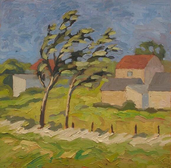 Windy Landscape, 40x40cm, oil