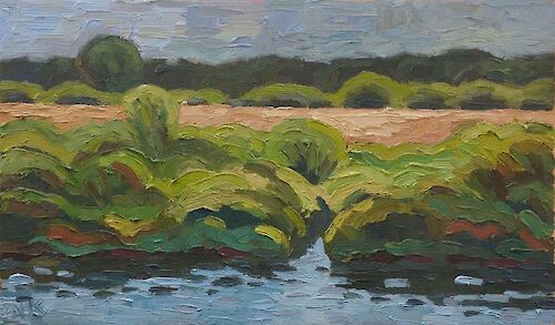 Along the Narew river, 30x50cm, oil