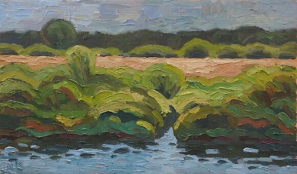 Along the Narew river, 30x50cm, oil