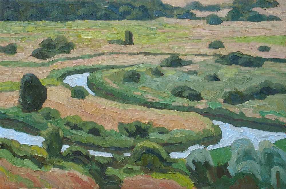 View on Narew valley, 40x60cm, oil