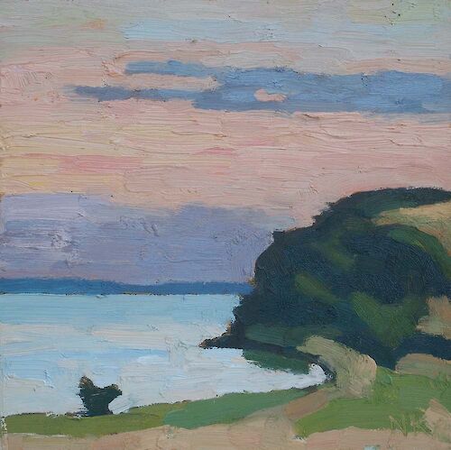 Groß-Zicker, evening mood, 20x20cm
