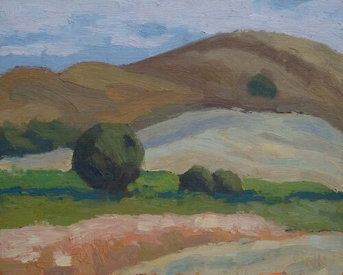 Groß-Zicker, hilly landscape, 20x25cm