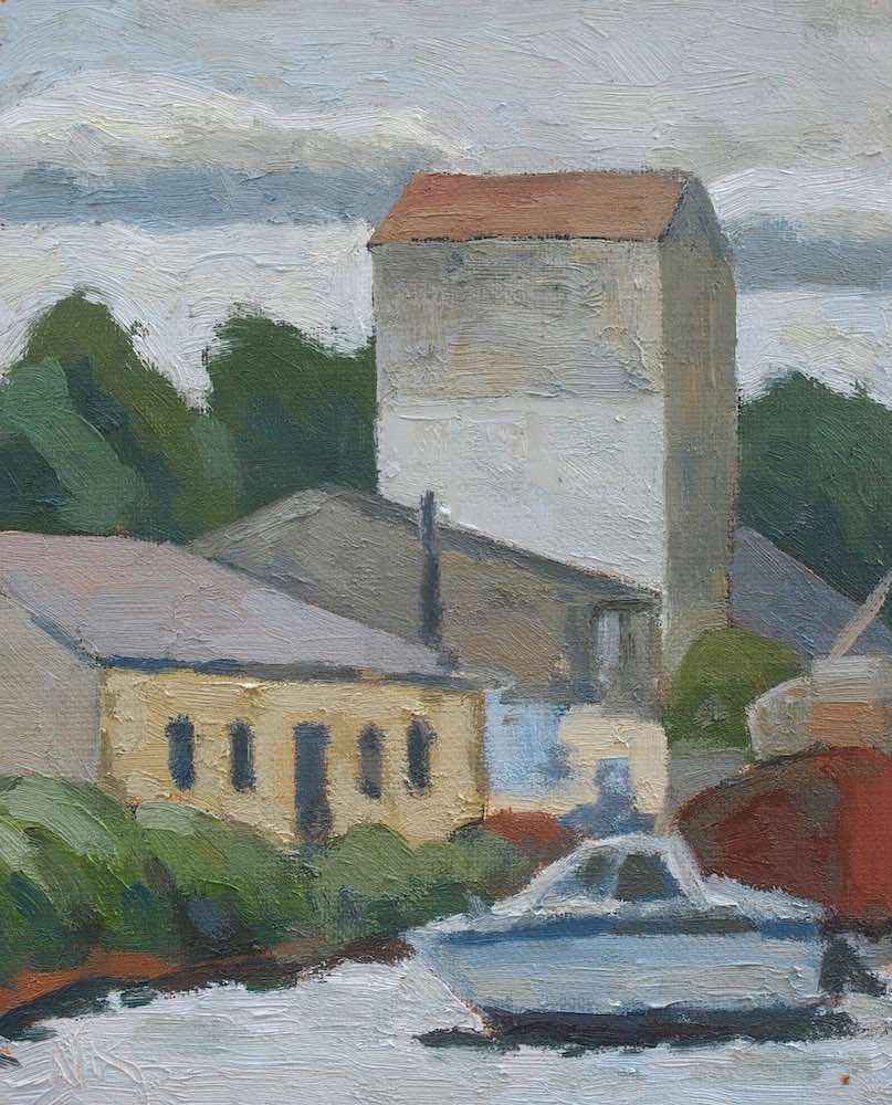 Hafen Stralsund, 30x24cm, Öl