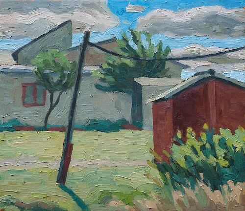 Backyards in Lychen, 35x40cm