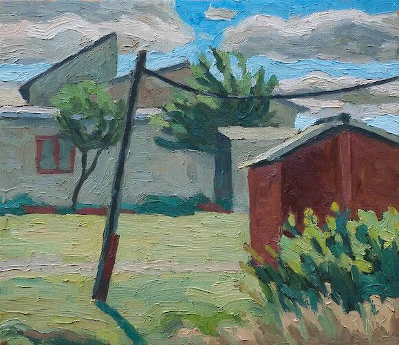 Backyards in Lychen, 35x40cm