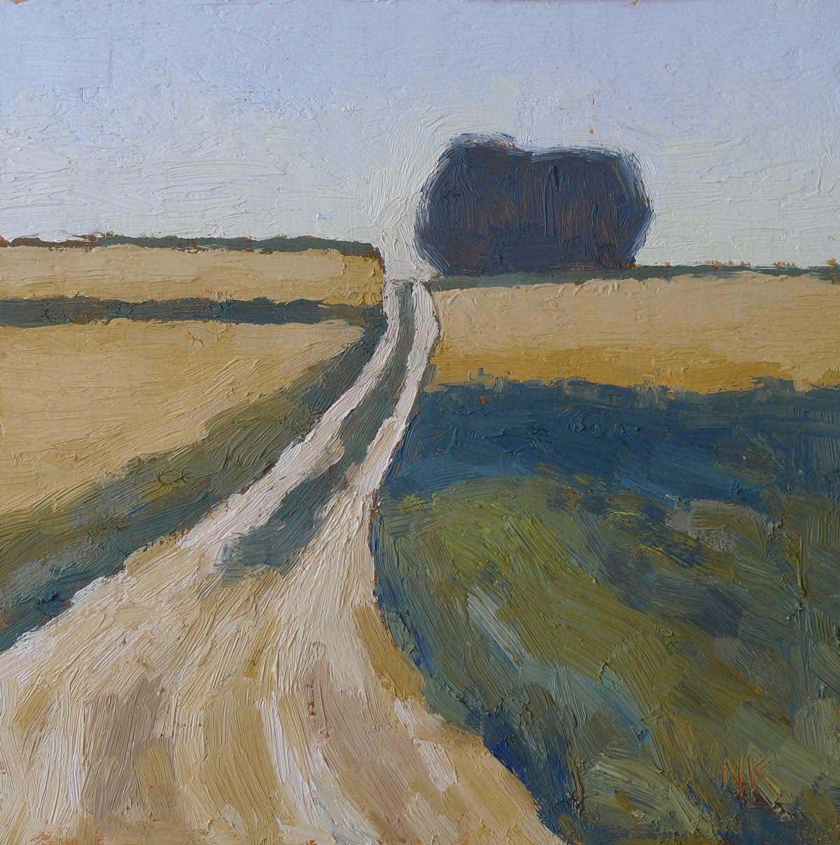 Summer field near Łomża, 25x25cm, oil