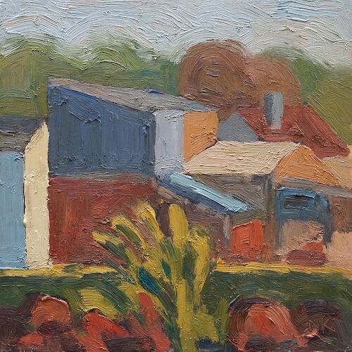 Roof landscapes in Lehnin, 20x20cm