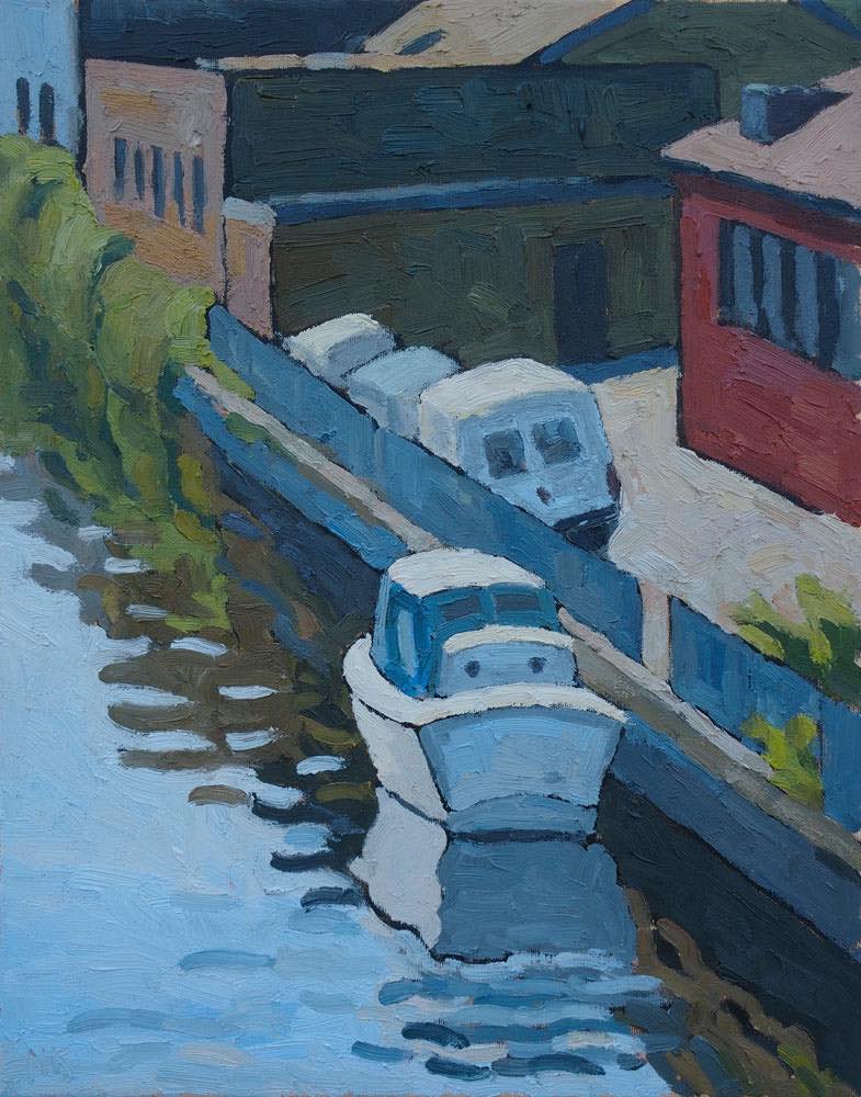 Boot und Autos, 50x40cm