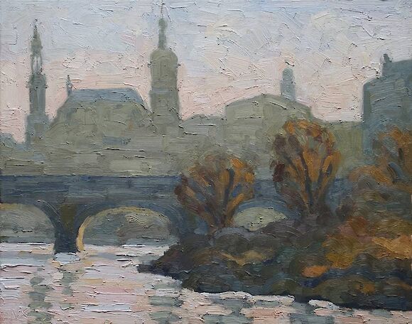 Elbe river in Dresden, 40x50cm