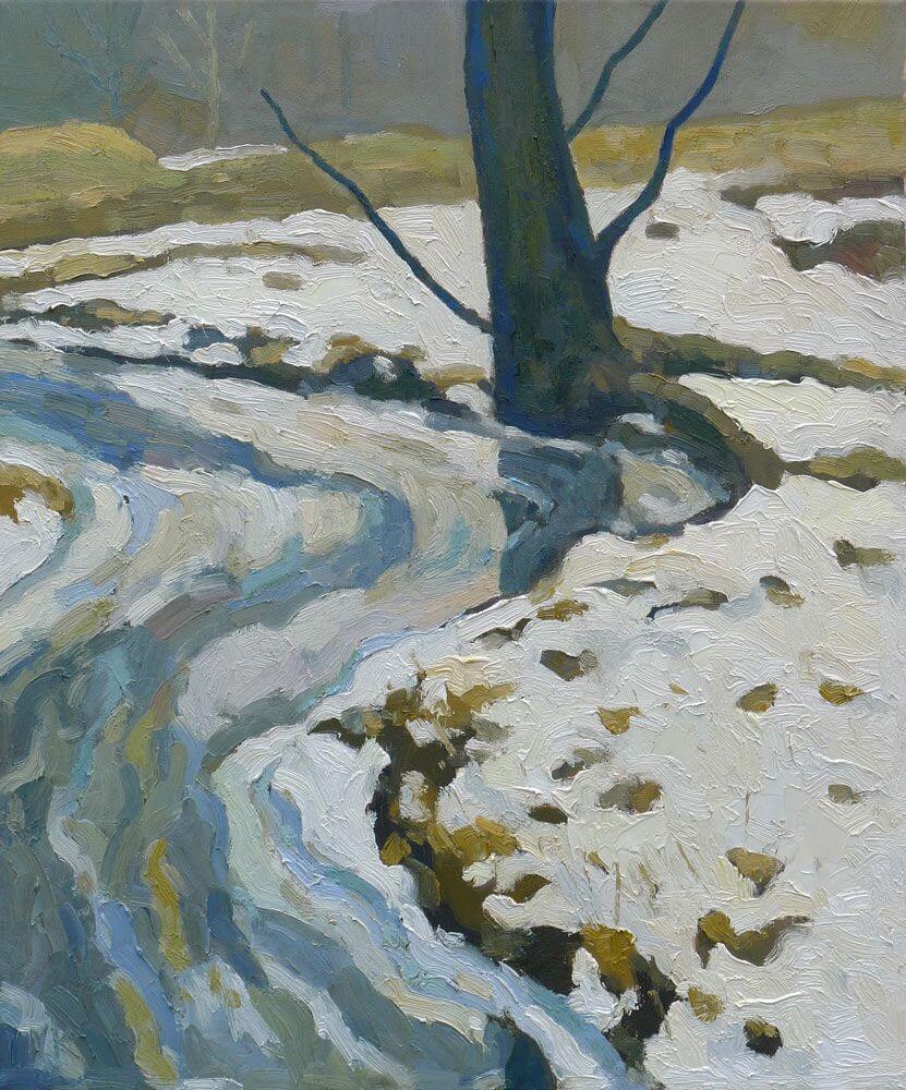 Fließ im Winter, 60x50cm