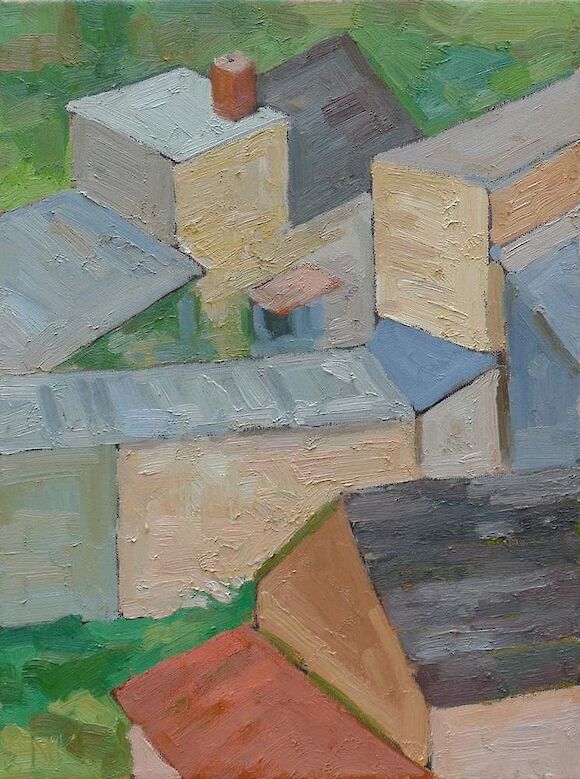 Rooftops in Himmelpfort, 40x30cm, oil