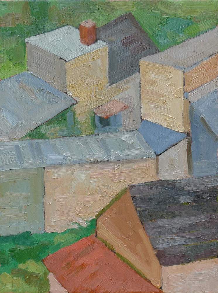 Rooftops in Himmelpfort, 40x30cm, oil