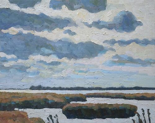 Clouds over Zingst, Baltic coast, 40x50cm, oil