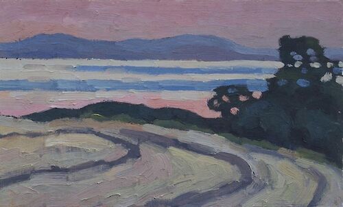 Sunset on Rügen, 24x40cm, oil