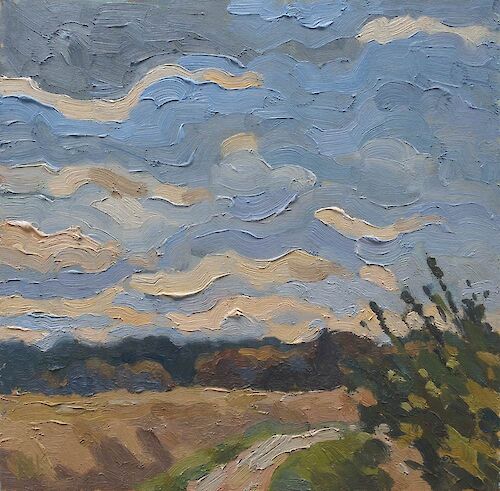 Wolken nach dem Regen, Wieck/Darß, 30x30cm, Öl