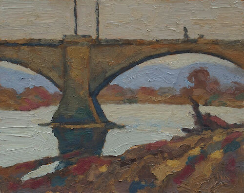 Bridge in Dresden, 24x30cm, oil