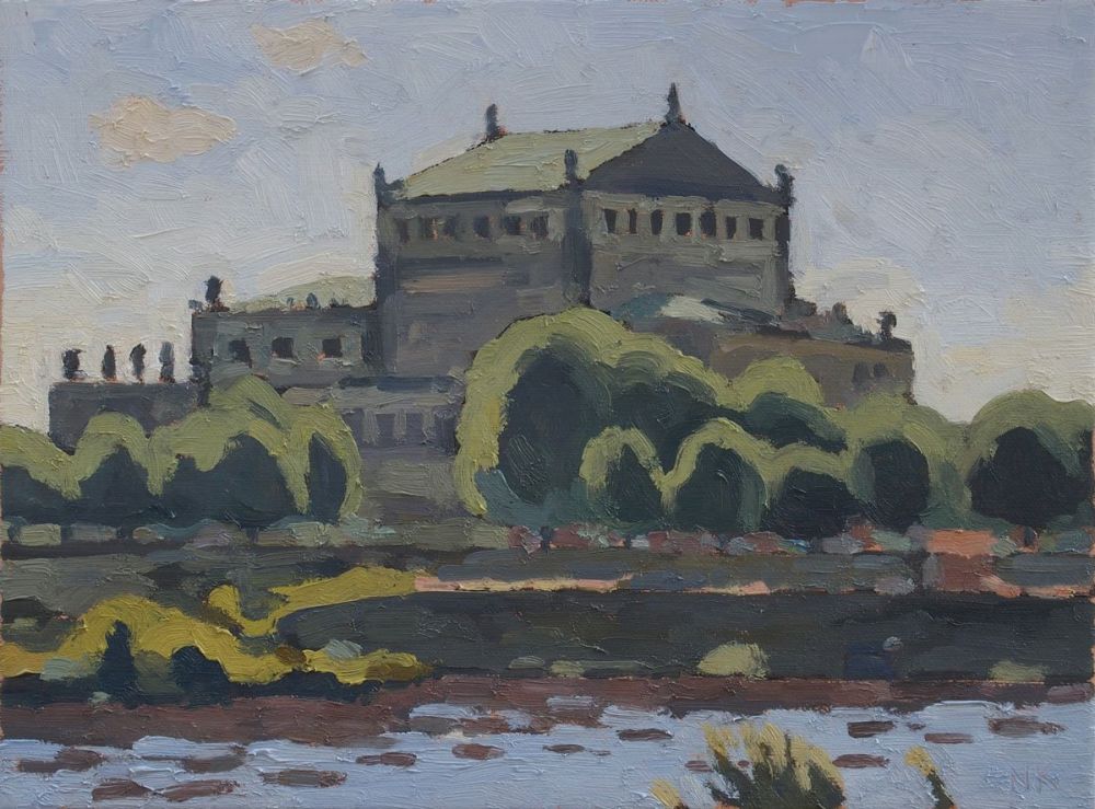 Semper opera, Dresden, 30x40cm, oil