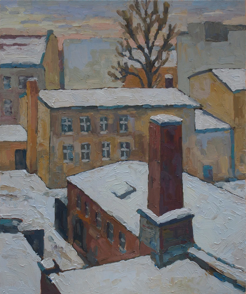 Berlin-Friedrichshain, Rigaer Straße, 60x50cm, Öl