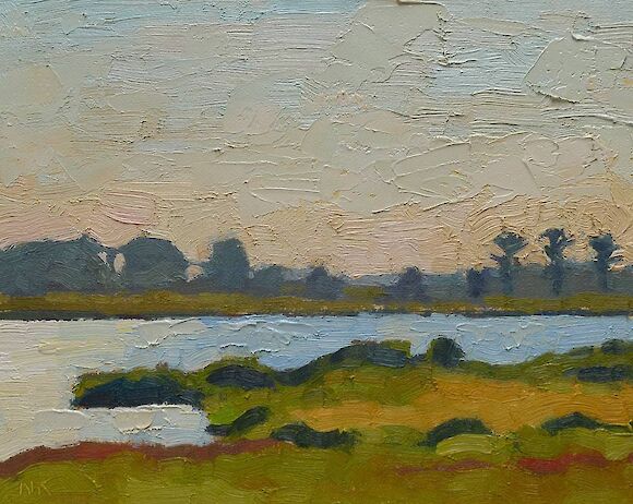 Landschaft bei Neukirchen, 20x25cm Öl