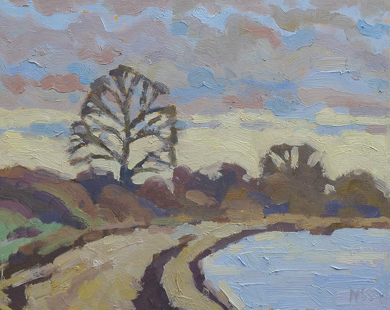 Beach view near Niendorf, Baltic sea, 24x30cm, oil