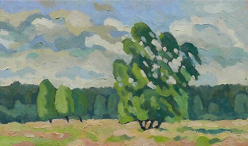 Birches near Retzow, 30x50cm, oil