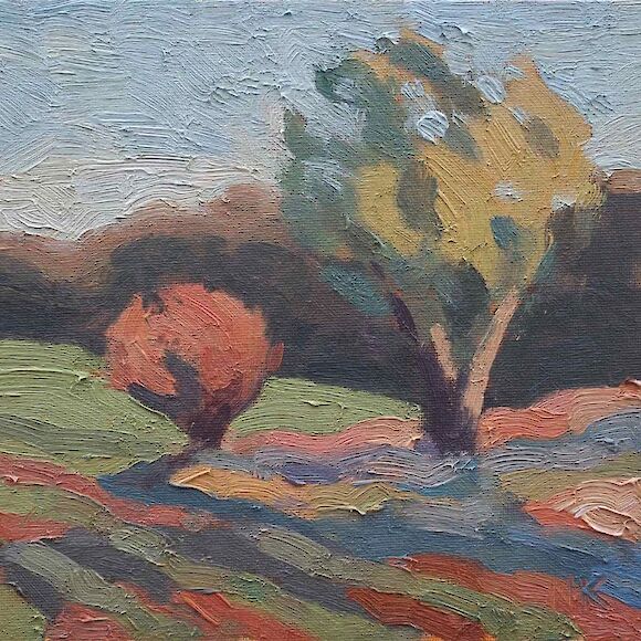 autumn field, 20x20cm