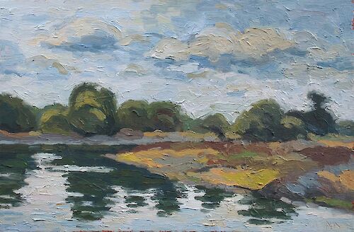 Elbe river landscape, 40x60cm