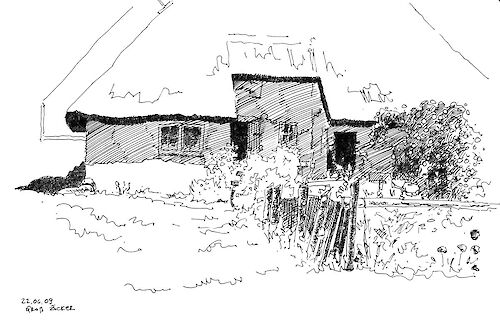 Pfarrwitwenhaus in Groß-Zicker, Tusche