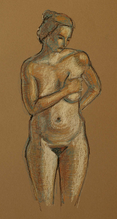 Nude figure, pastell