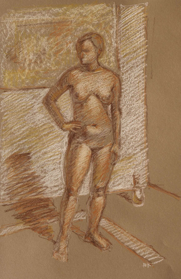 Nude figure, Pastell