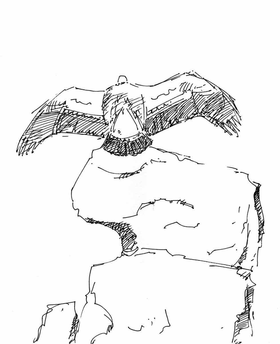 Griffon vulture, ink