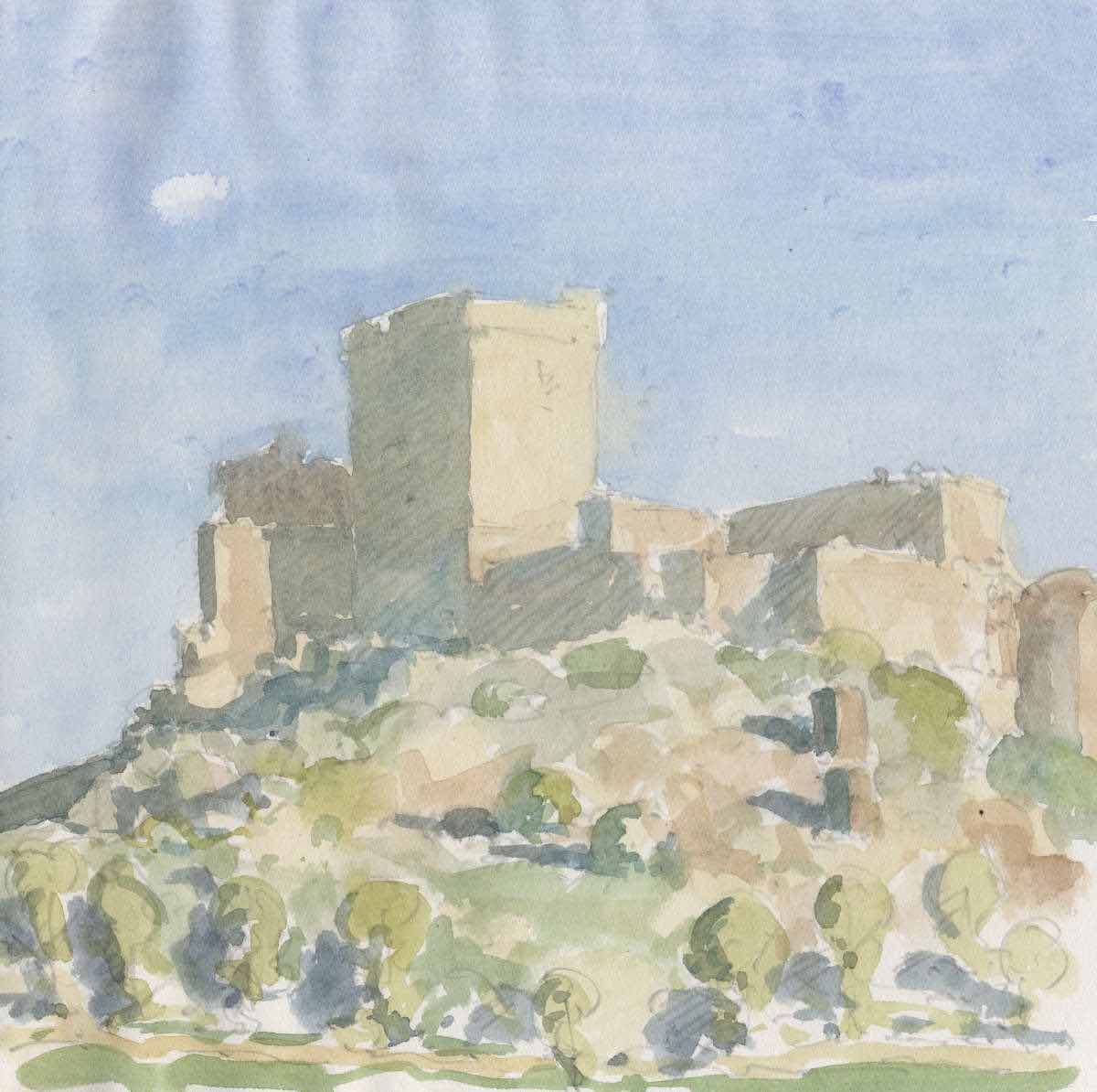 Schloss in Extremadura, Aquarell