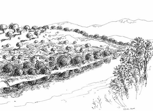 Tajo, Monfrague, ink