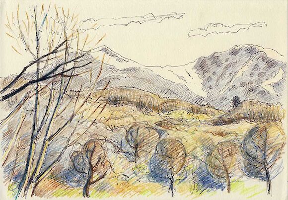 Gebirge im Frühling