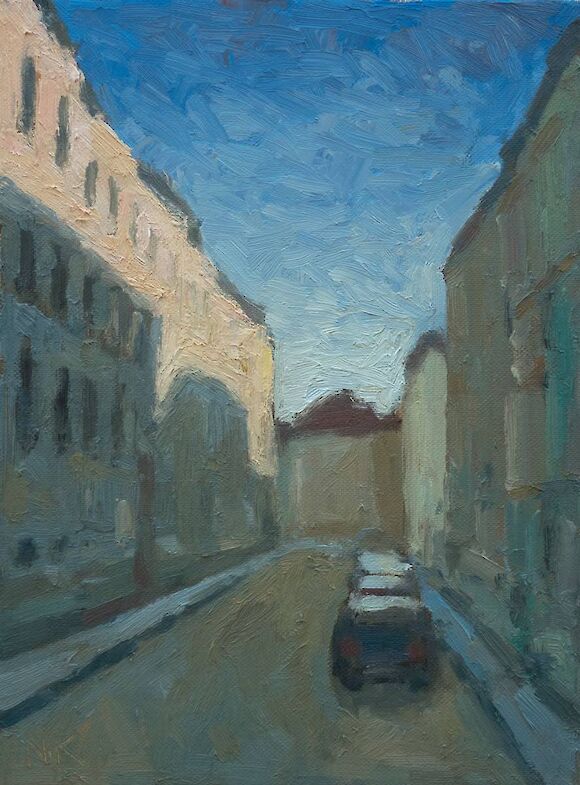 Nieritzstraße in Dresden, 40x30cm, oil
