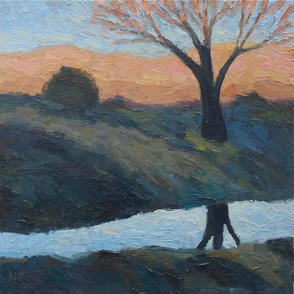 Touching light, 40x40cm, oil
