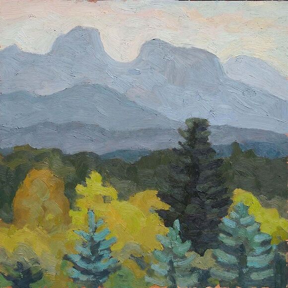 Mangfall mountain, square version, 30x30cm, oil