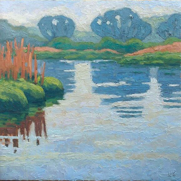 Willows along the Havel river, 80x80cm