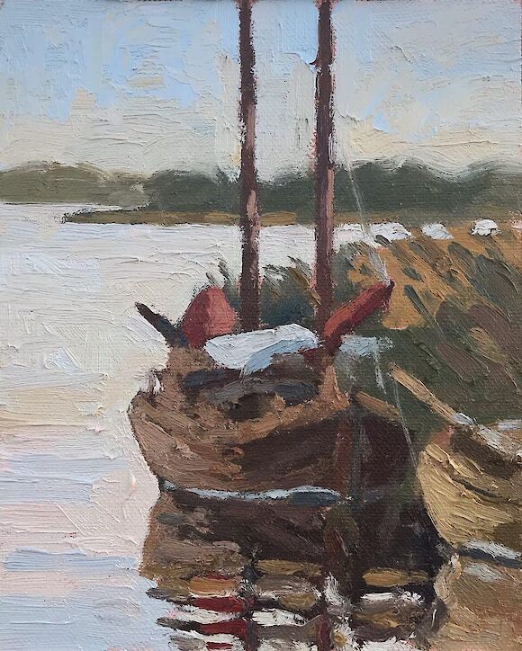 Boat in Wieck / Darß, 25x20cm, oil