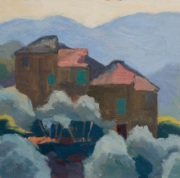 Houses in Castellaro, 30x30cm, oil