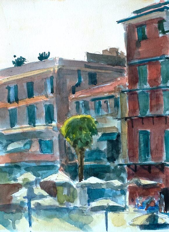 Hotels in Alassio, A3, watercolor