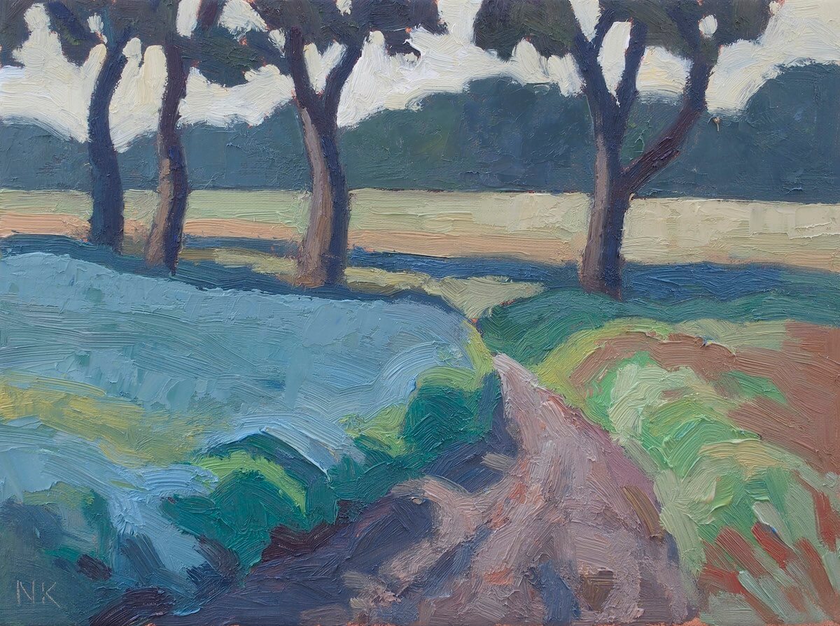 Field near Klopotowo, 30x40cm, Öl