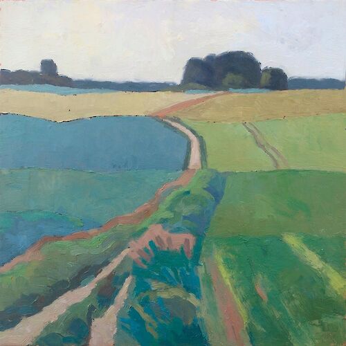 Field, square format II, 50x50cm, oil
